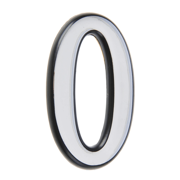 Аллюр цифра дверная пластик "0" хром 1/20