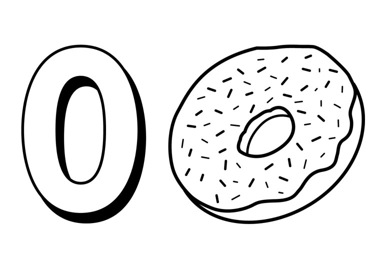 Цифра 0 раскраска для детей