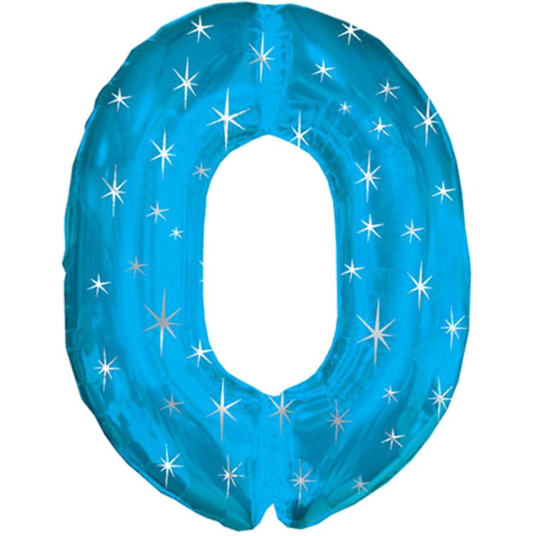 Цифра 0 голубая