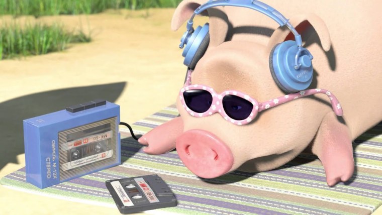 Свинья в наушниках
