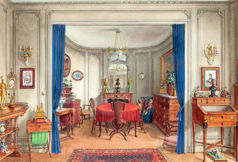 Александр Серебряков интерьеры акварель