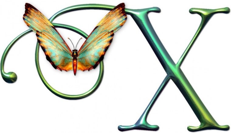 Буква х в виде бабочки