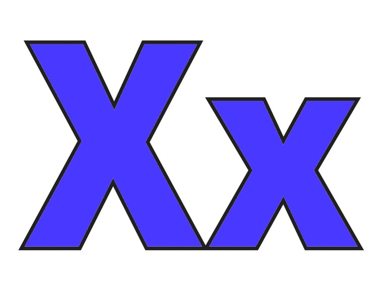 Буква х синяя