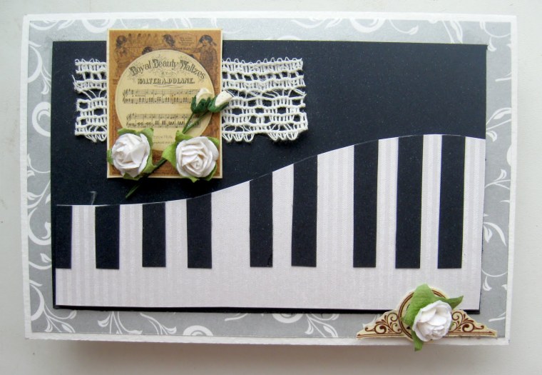 Открытка для учителя музыки Скрапбукинг