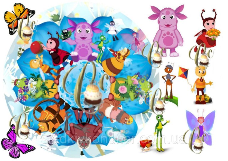 Вафельные картинки Лунтика на торт