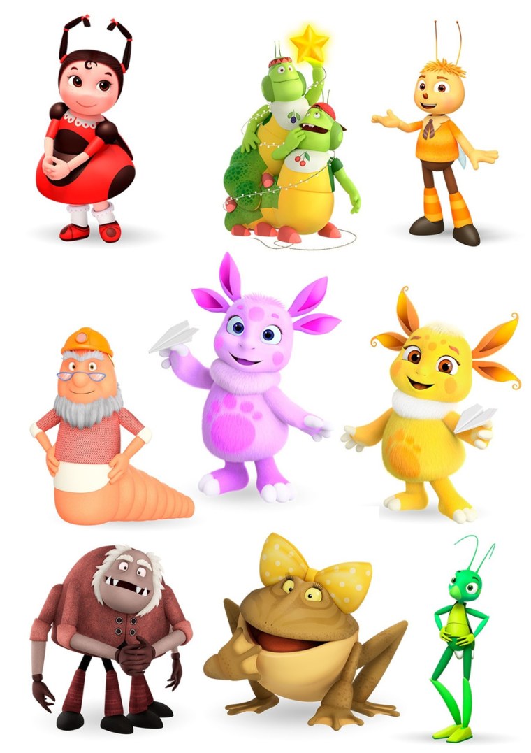 Персонажи мультфильма Лунтик и его друзья с названиями