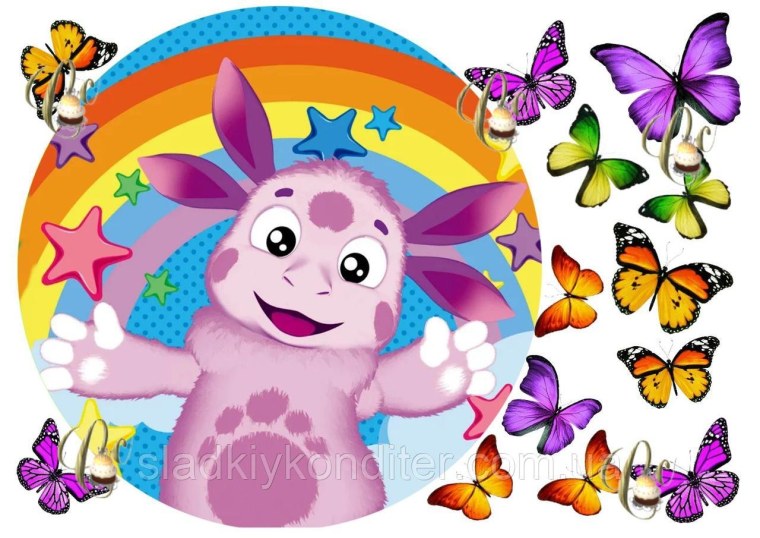 Лунтик на вафельной бумаге