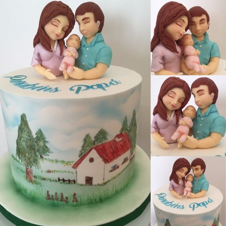 Торт с фотографией семьи