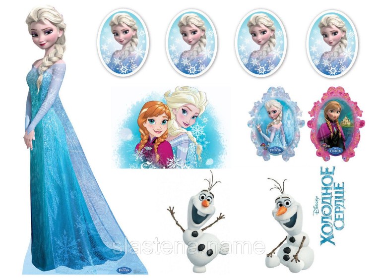 Сахарная печать Холодное сердце Эльза и Анна