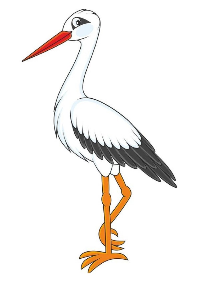 Аист мультяшный