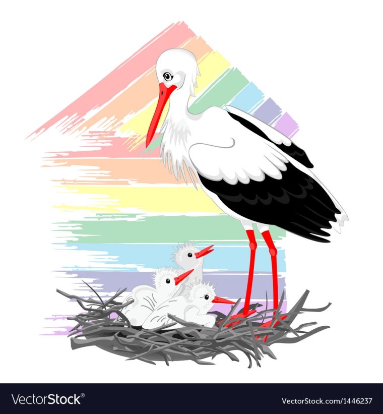 Аисты в гнезде вектор