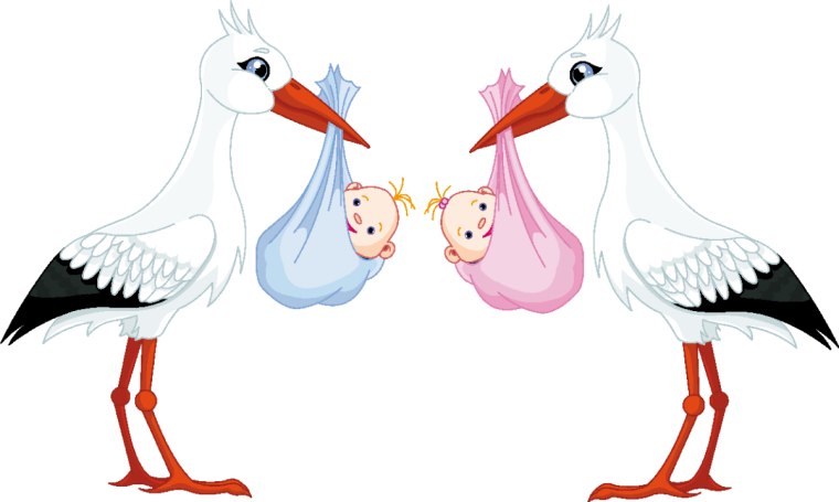 Аист с младенцем