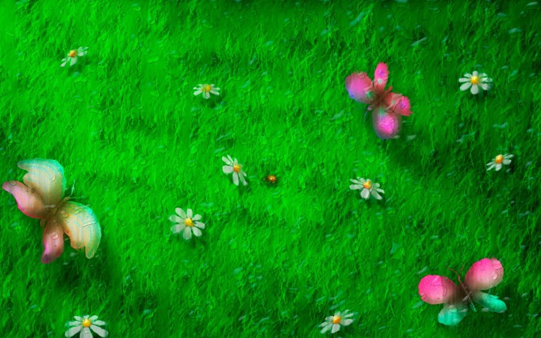 Сказочная Полянка с цветами