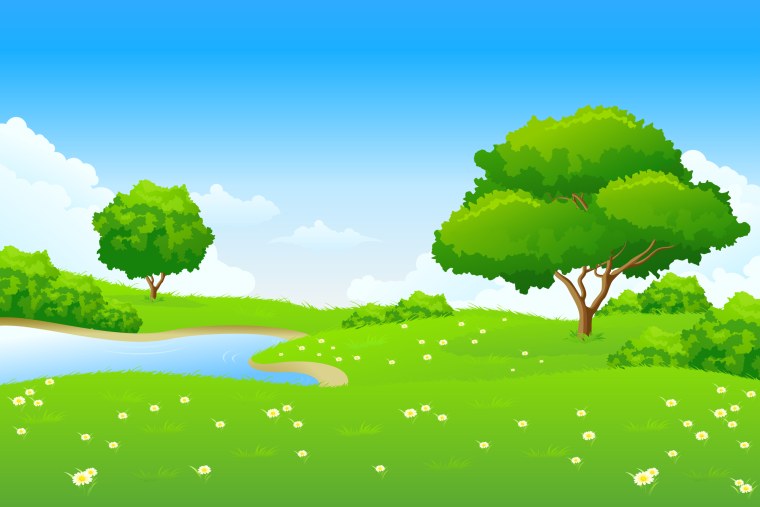 Мультяшная Поляна и река