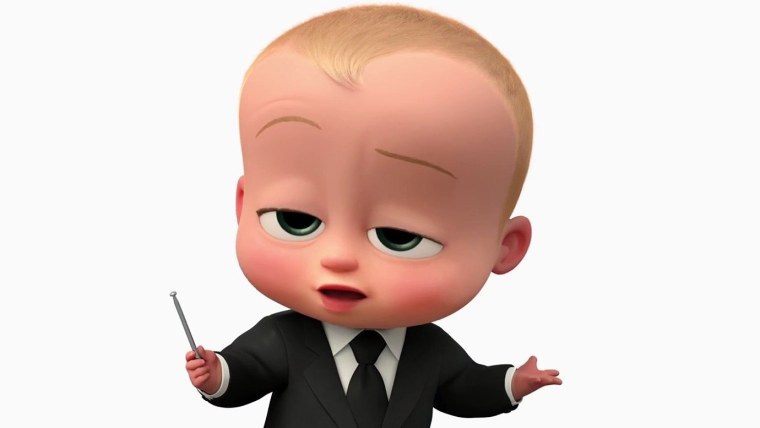 Босс-молокосос на белом фоне