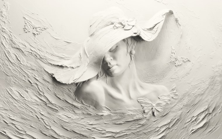 Design Studio 3d барельеф женщина в шляпе