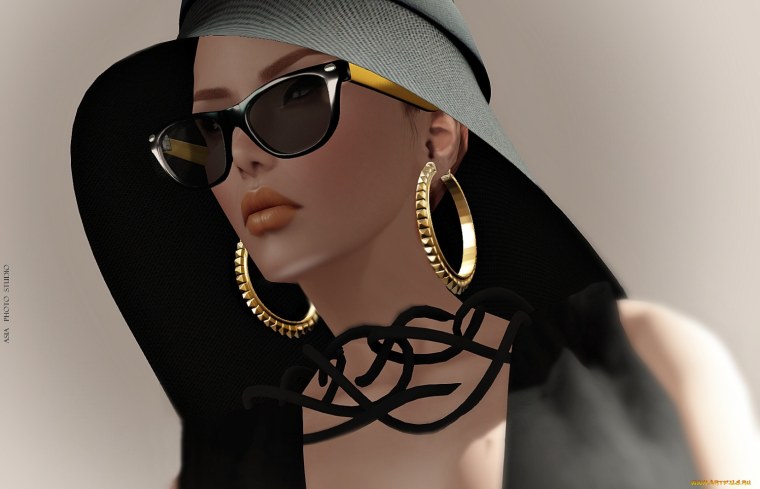 Женщина в шляпе и очках