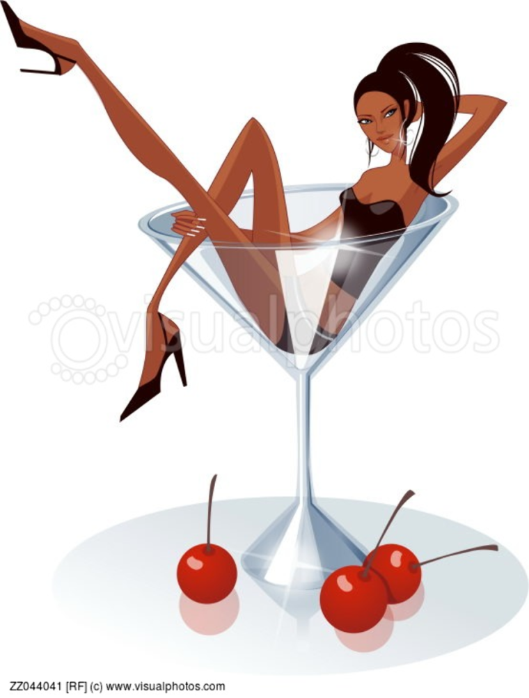 Девушка в бокале мультяшная