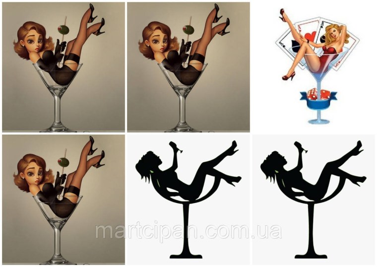 Женщина в бокале мартини