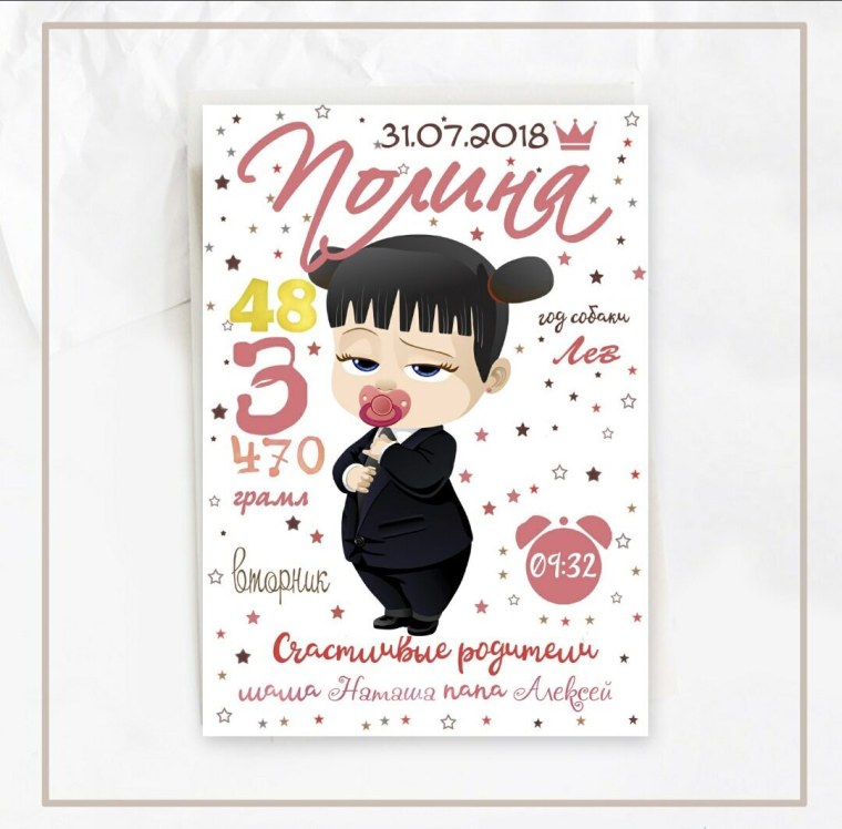 Метрика в стиле босс молокосос для девочки