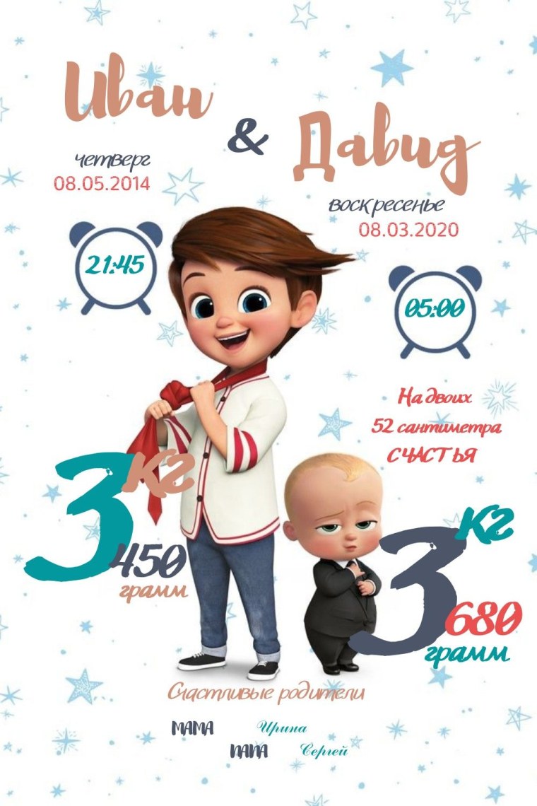 Метрика босс молокосос для девочки