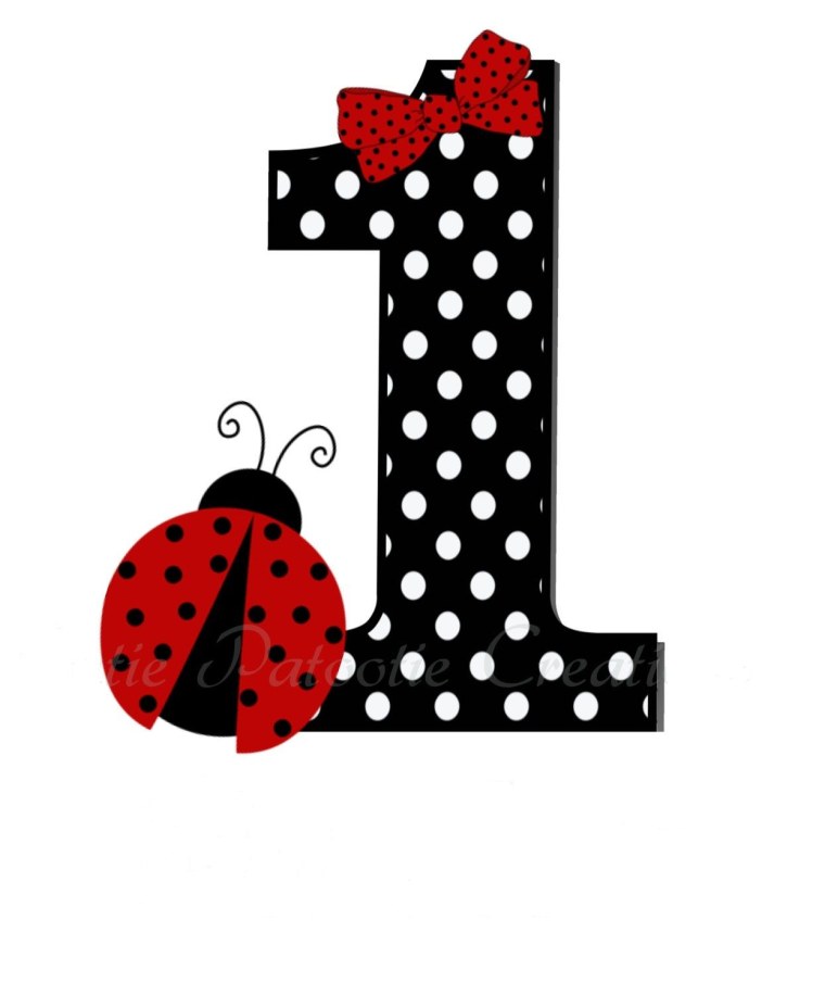 Цифра 4 в стиле леди баг