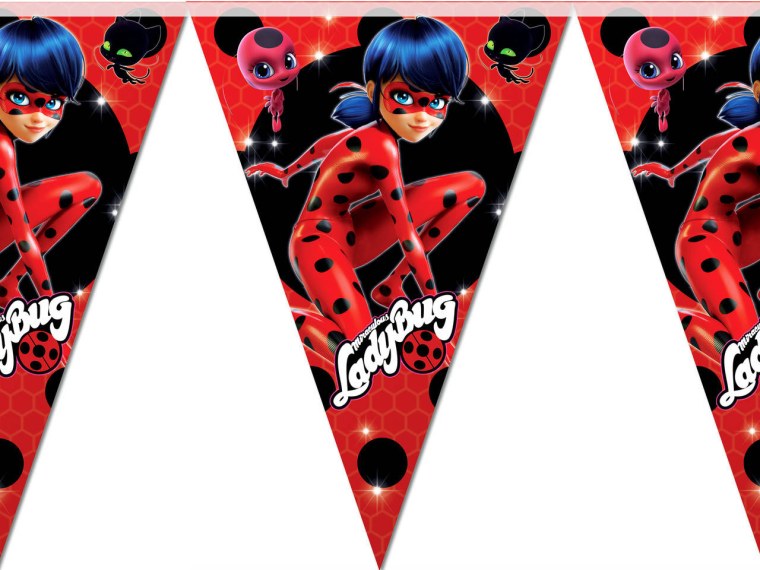 Леди баг флажки с днем рождения