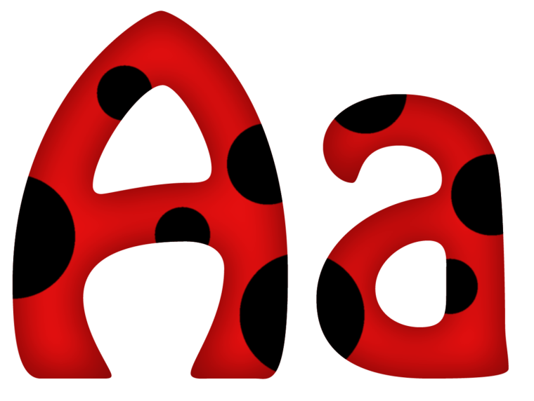 Буквы алфавита в стиле Божьей коровки