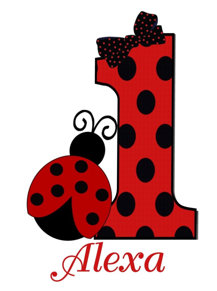 Цифры в стиле Божьей коровки