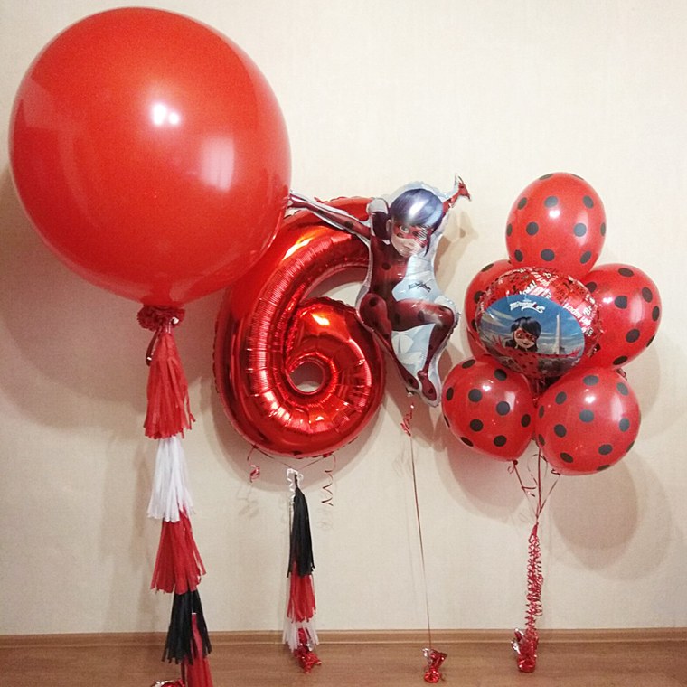 Шарики леди баг фонтан