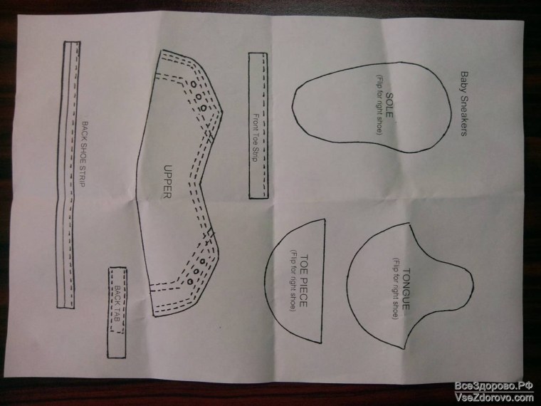 Лекало кроссовок для пошива