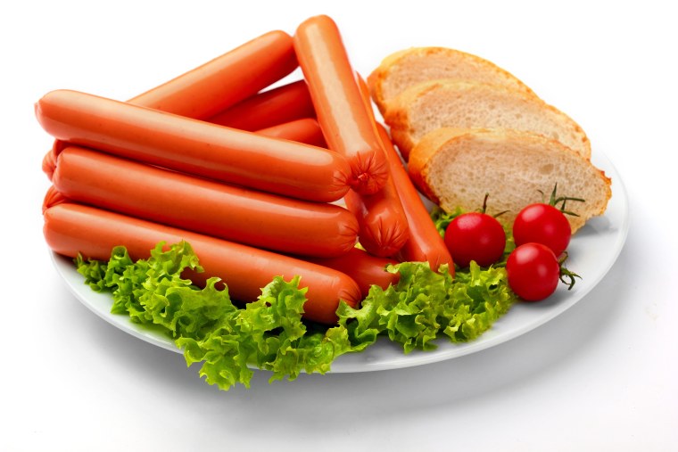 Сосиски на тарелке