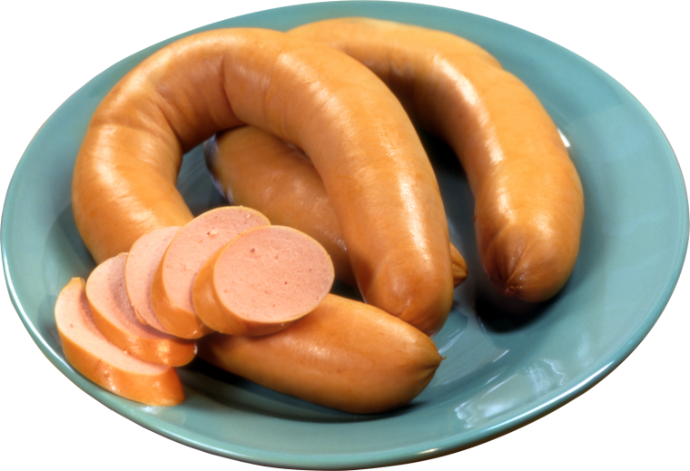 Сардельки на тарелке