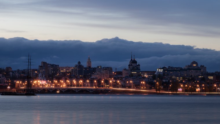 Сумерки пейзаж город