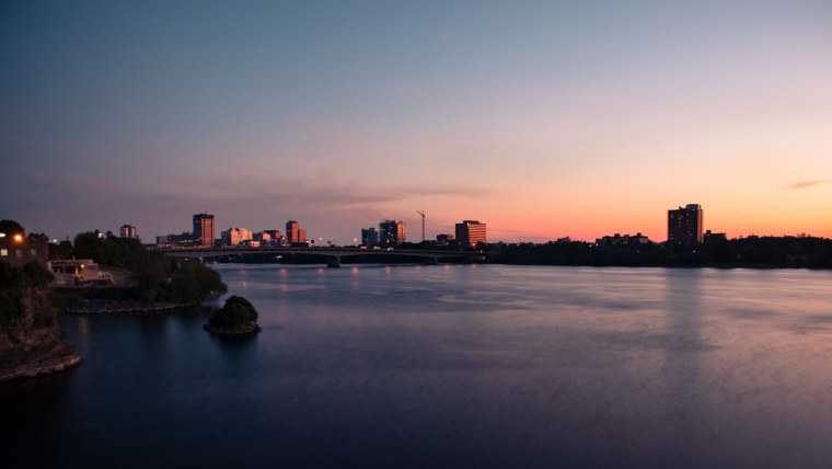 Закат Сумерки панорама города