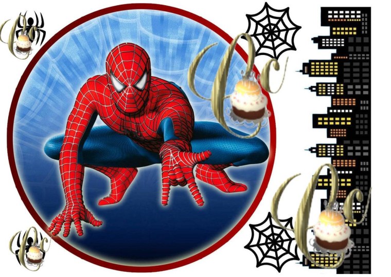 Человек паук вафельная картинка на торт