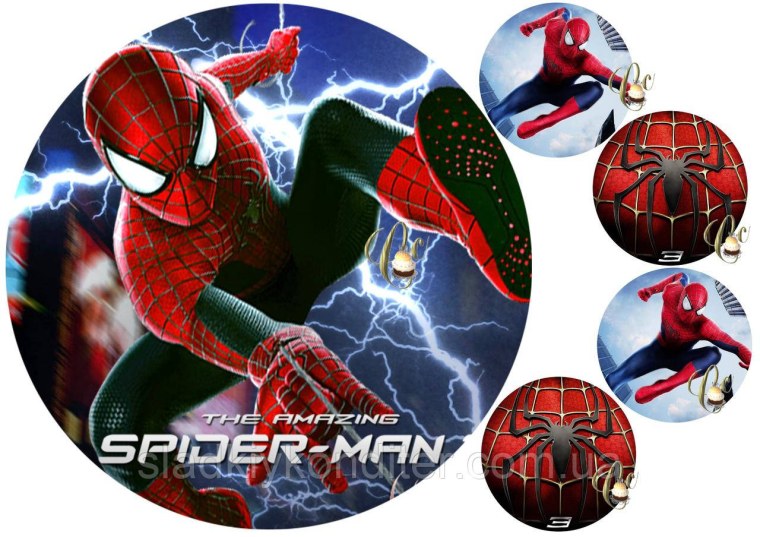 Вафельная печать человек паук