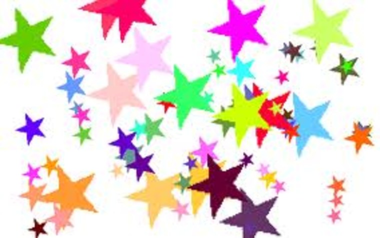 Разноцветные звезды на прозрачном фоне