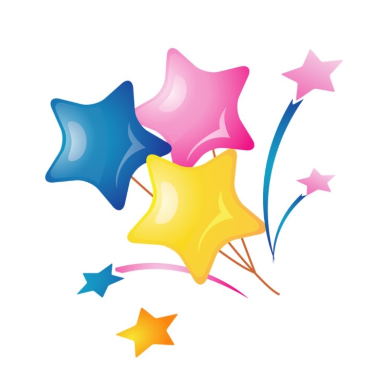 Цветные звездочки на прозрачном фоне