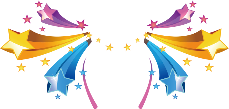 Цветные звездочки на прозрачном фоне