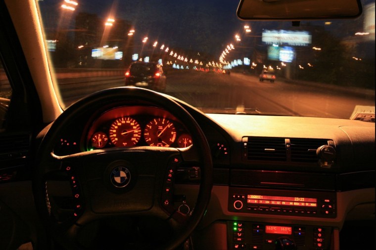 Е39 салон ночью