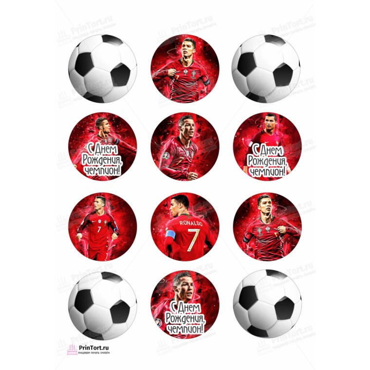 Сахарная печать для капкейков футбол