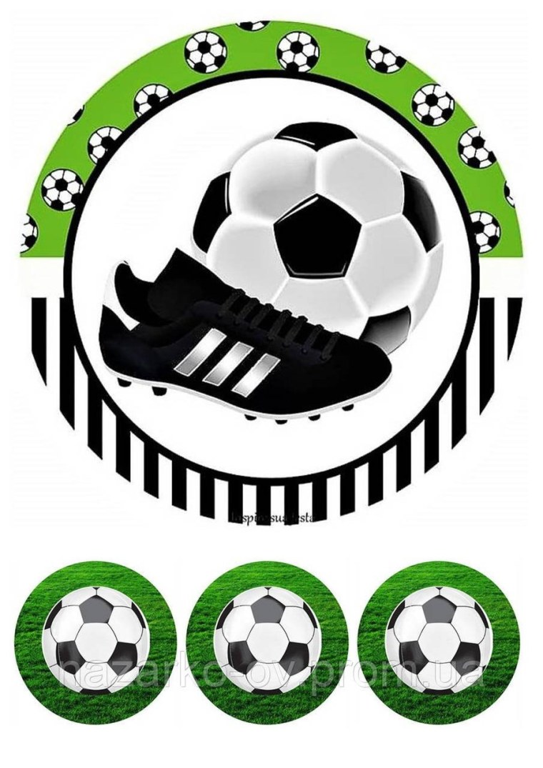 Футбольная тематика на сахарной бумаге