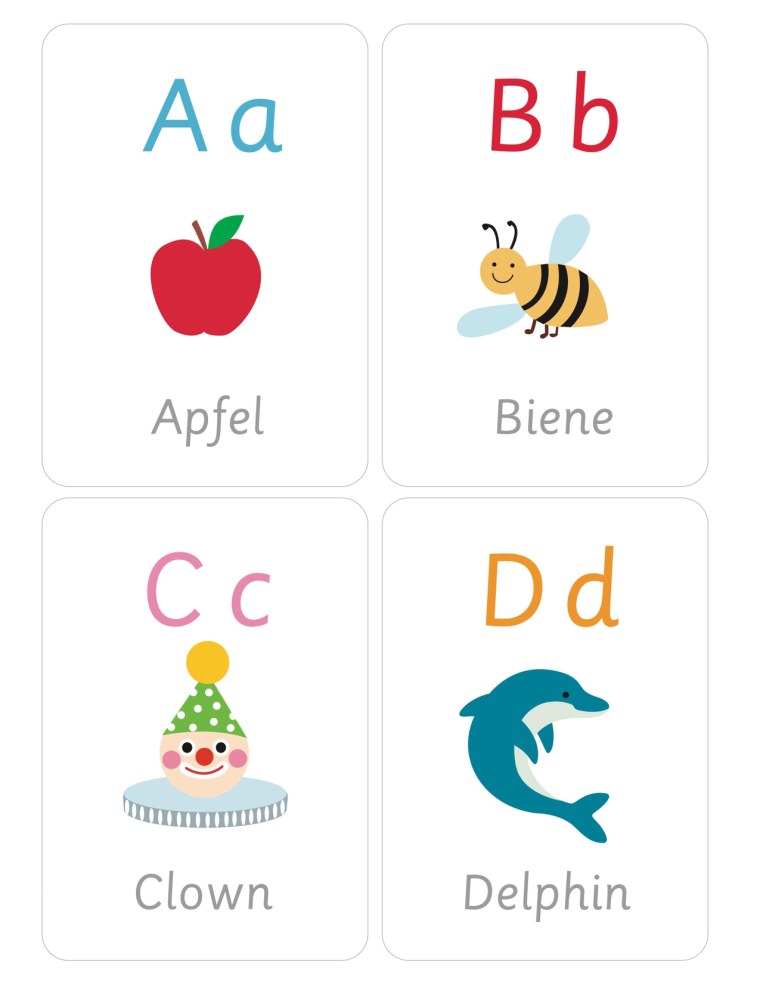 Немецкий алфавит карточки