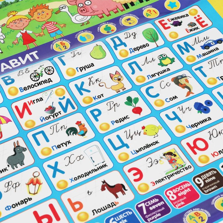 Говорящий плакат синий трактор Азбука