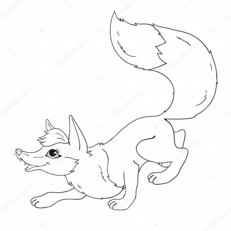 Лисичка трафарет для вырезания