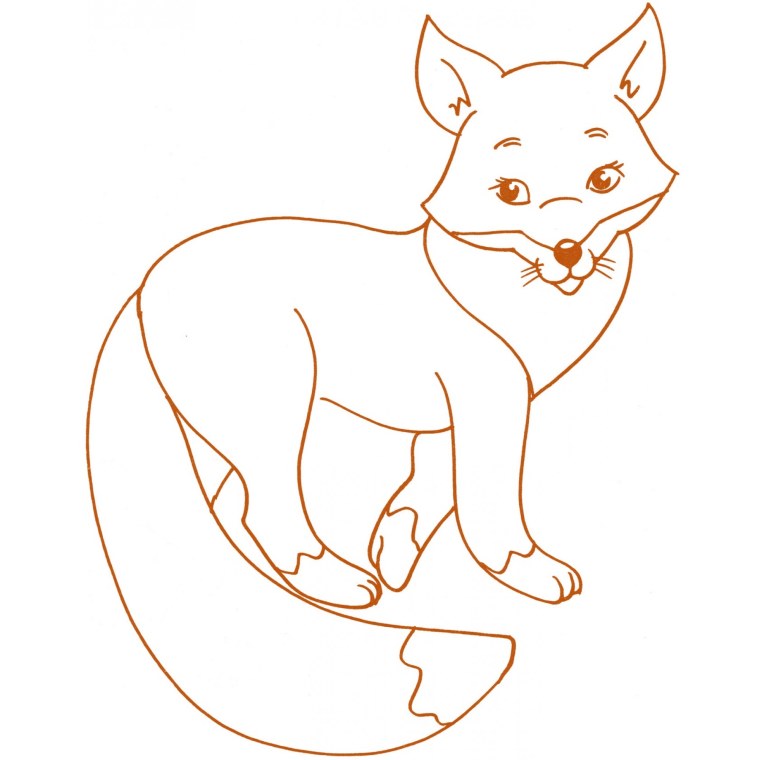 Раскраска лиса