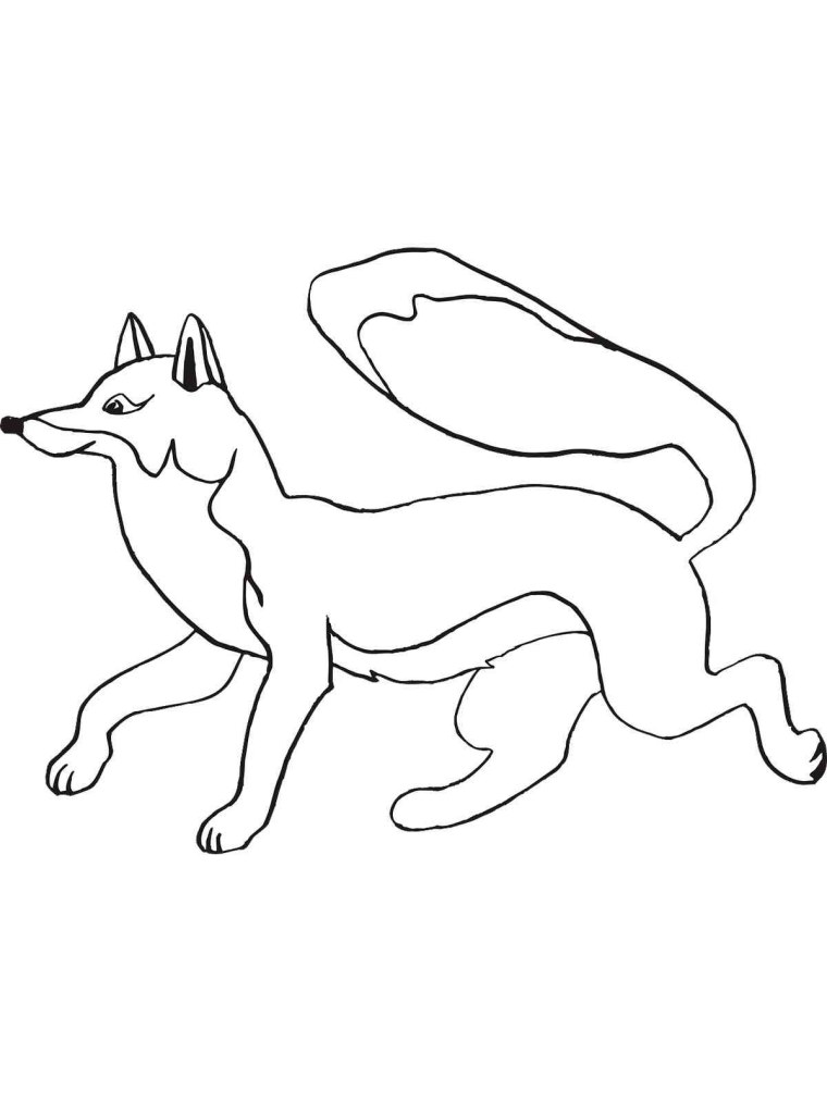 Лиса раскраска для детей