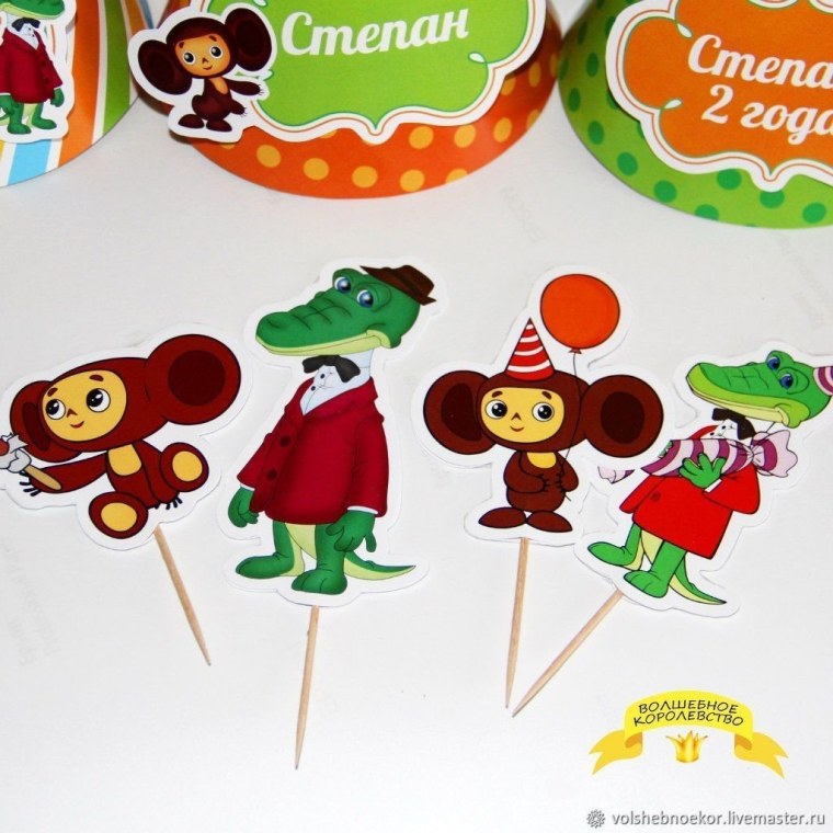 Пряники крокодил Гена и Чебурашка