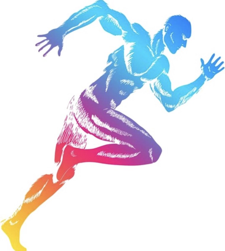 Цветные силуэты спортсменов